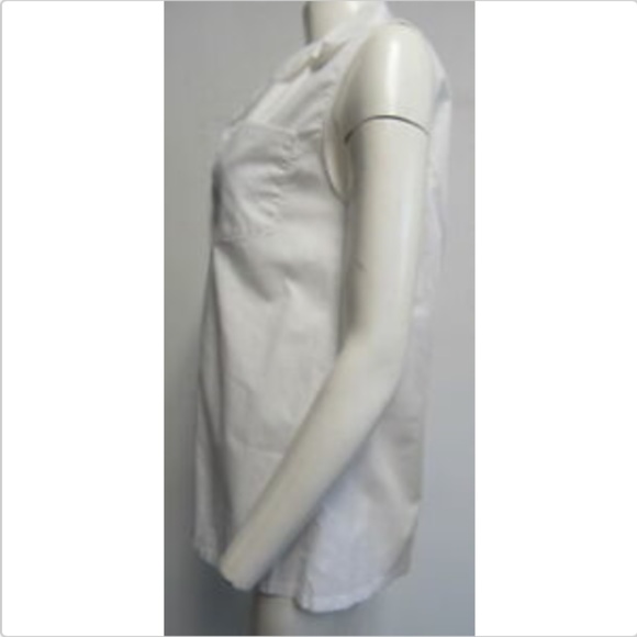PRADA White Collared Sleeveless Popline Blouse szM - Picture 4 of 8